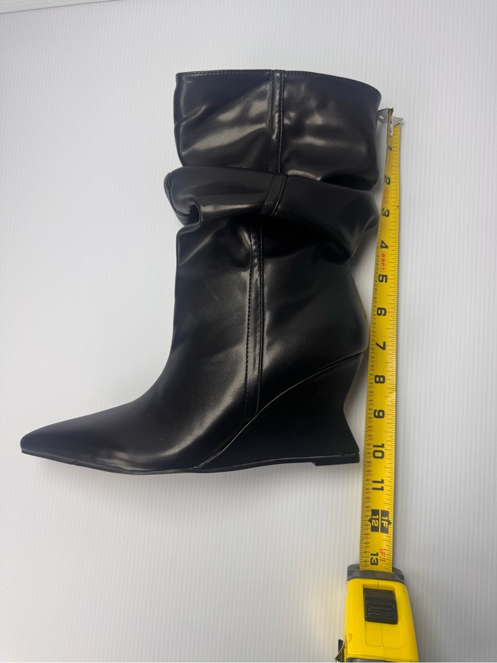 🖤✨ Azalea Wang ASAF Slouch Wedge Ankle Boots – Black ✨🖤 - Picture 4 of 7